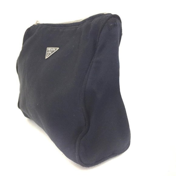 PRADA Logo Plate Nylon Cosmetic Pouch Bag /1G3073 - Picture 2 of 8